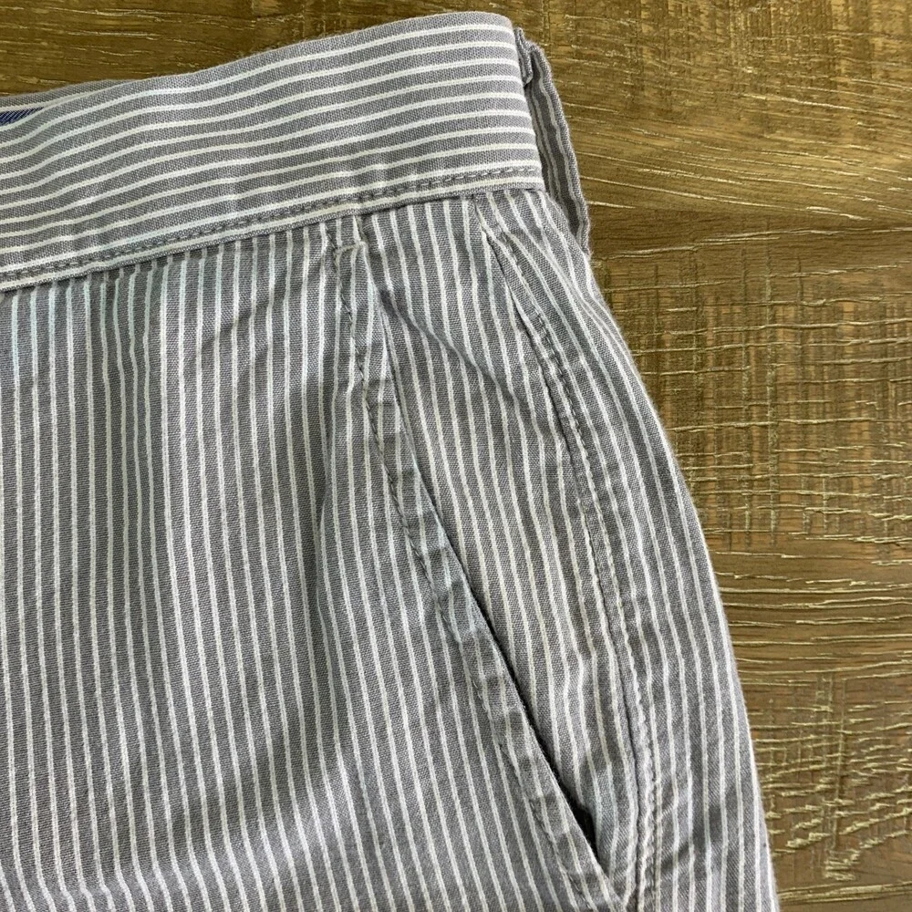 J Crew Club mens gray striped chino shorts size 34